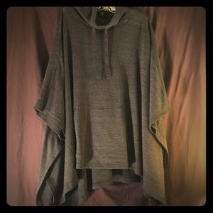 Charcoal gray cozy poncho - plus size